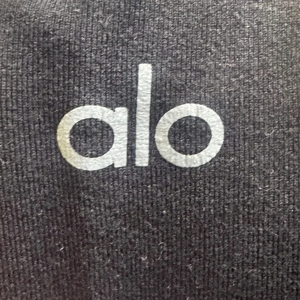 Alo Yoga Moto Leggings Black High Waisted Ribbed Panel Athletic Pants Womens‎ XS